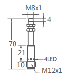M8非埋式接近開(kāi)關(guān)插件式