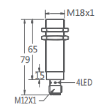 M18埋入式接近開關(guān)插件式