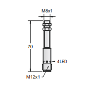M8埋入式全金屬接近開關(guān)（插件式）